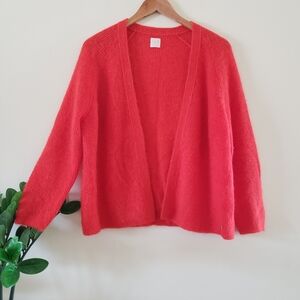 Des Petits Hauts Mohair & Wool Open Front Cardigan - Orange 23" PTP ( L/XL)
